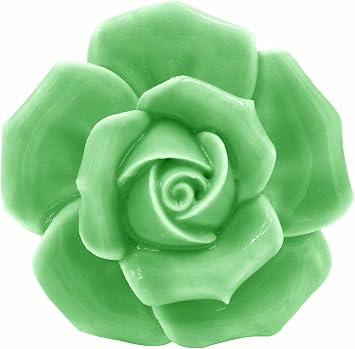2pcs-Pack Ceramic Vintage Floral Rose Dresser Closet Kitchen Cupboard Deawer Knobs Handle Decor Pulls w/Screws Green