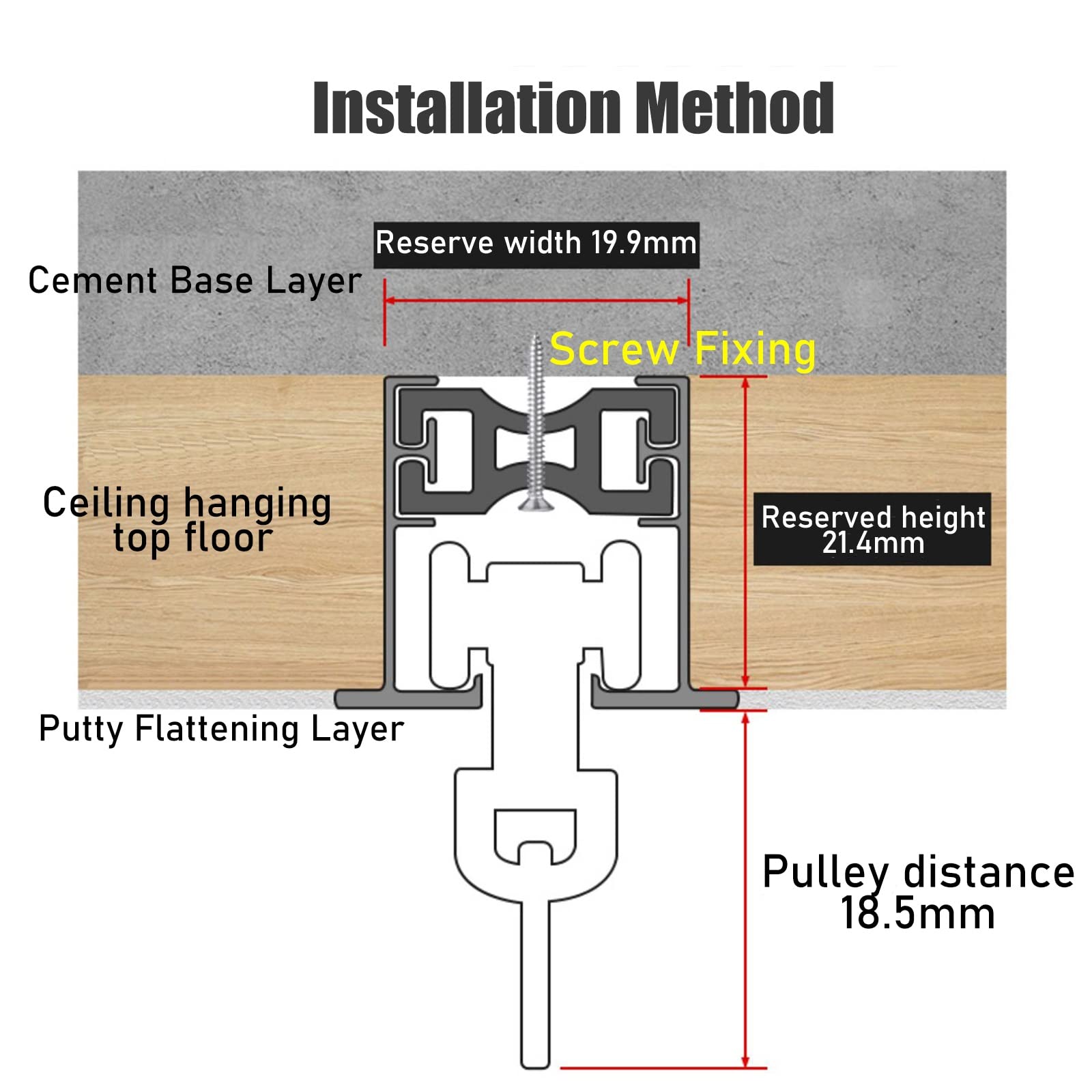 Flexibles RV-Halterungssystem – 8 m / 26ft biegbare Deckenschiene für Dusch- und Raumteiler, integrierte unsichtbare Schiene, einfache Inllat für L & S Ss