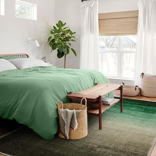 Miniatura 6 de Lahome Alfombra de área de 5 x 7 pies, alfombra lavable para dormitorio, alfombra de área grande con rayas, moderna, suave, antideslizante, no