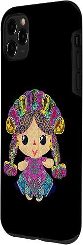 Vista 32 de iPhone 13 Pro Max muñeca mexicana, maria, mazahua arte huichol, lele, estuche
