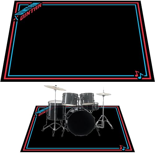 Qintan Drum Mat 4x5.3ft Noise Reduction Red & Blue
