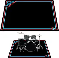 Tapete de tambor, tapete de bateria com fundo antiderrapante (4 x 5,3 pés), tapete de bateria para redução de ruído, almofada para bateria de jazz e conjunto de bateria elétrica, presente ideal