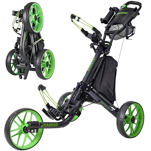 Golf Push Cart 3 Wheel : Golf Bag Cart Foldable