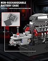 Vista 5 de Mould King 10225 V8 Engine Model kit That Runs- Build Your Own STEM V8 Model Engine with Transmission, 8-Cylinder Car Engine kit Building