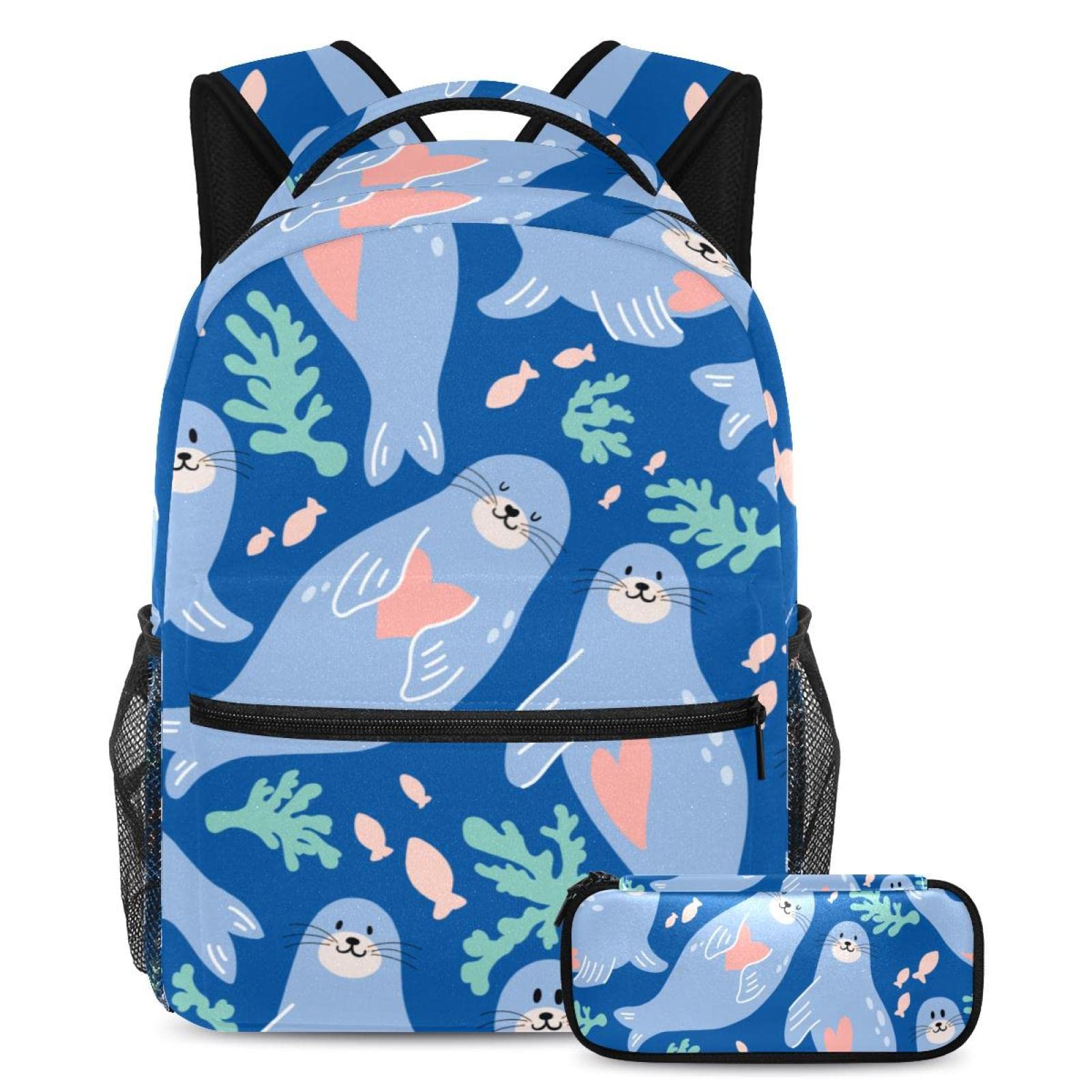 Sac à dos avec trousse à crayons multicolore pour école et voyage des étudiants