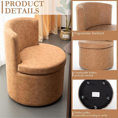 Miniatura 4 de Juego de 2 sillas de comedor con ruedas de piel sintética, modernas tapizadas para cocina y comedor, cómodas sillas decorativas, para dormitorio,