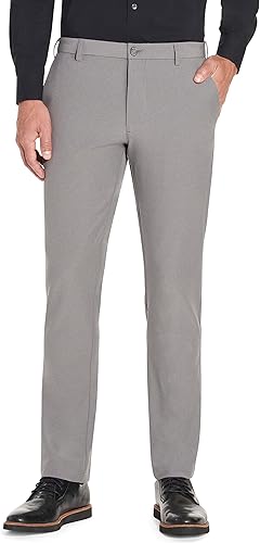 Van Heusen - Pantalón de corte ajustado con frente plana elástica para hombre