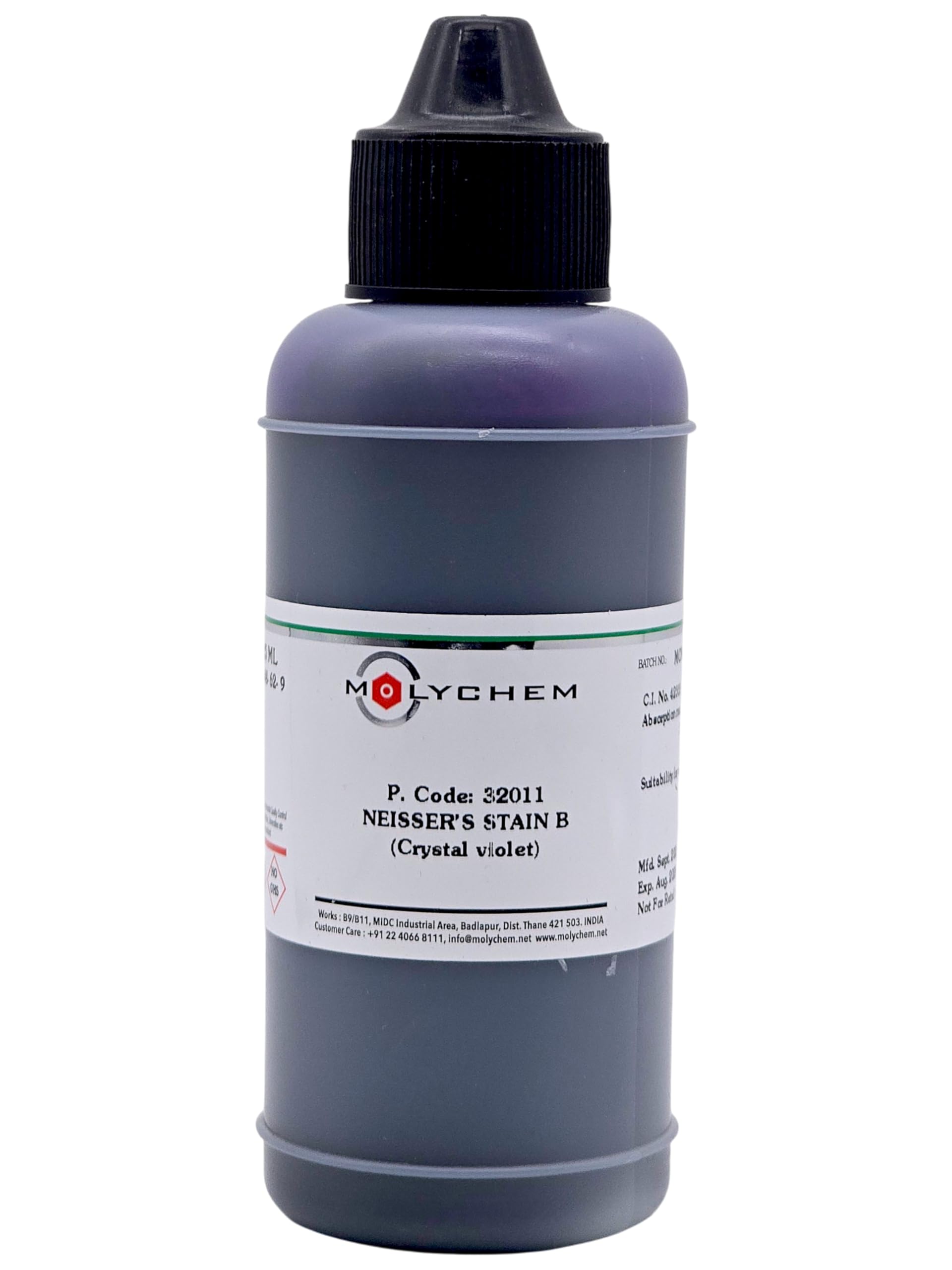MOLYCHEM Neissers Stain B (Crystal Violet Solution), 125ml,for laboratory and industrial use only-picture-13