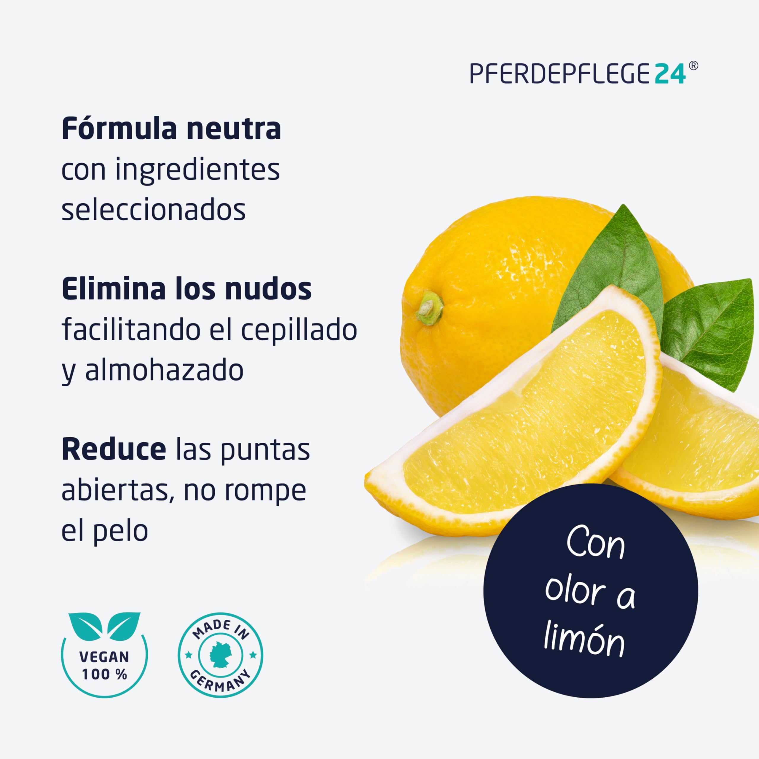 PFERDEPFLEGE24 Spray Abrillantador y Desenredante para Cola y Crin de Caballos - 500ml y 1L - Brillo Intenso, Facilidad para Peinar y para un Pelaje Saludable - Desenredante para caballos