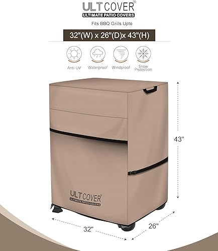 Miniatura 10 de ULTCOVER Cubierta impermeable para parrilla de 48 pulgadas, cubierta resistente para barbacoa de 2 a 3 quemadores, parrilla de gas al aire libre