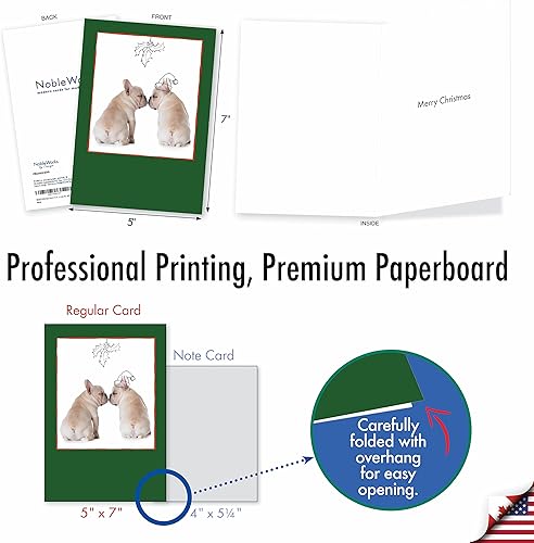 Miniatura 10 de The Best Card Company - 12 tarjetas de Navidad para perros en caja (1 diseño, 12 tarjetas) - Lindos cachorros, juego de tarjetas a granel con sobres