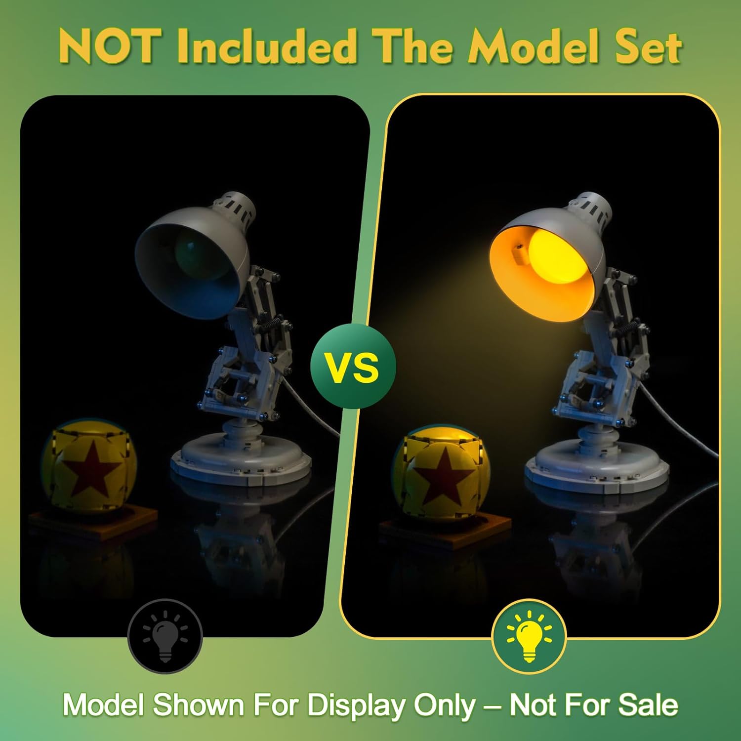 LocoLee Light kit Compatible with Lego 21357 Pixar Luxo Jr Ideas - No Model Only Light, LED Lighting Accessories Compatible with Lego Pixar Small Table Lamp (Customized Touch Switch Version)