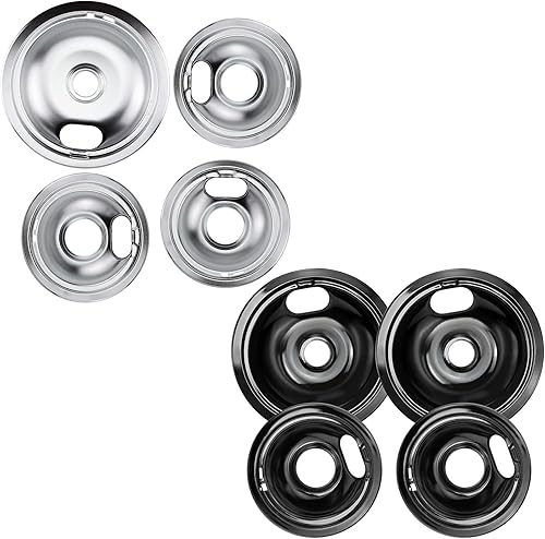 Blutoget W10290350 W10290353 - Recipientes de goteo para quemador de porcelana y W10196405 W10196406 W10196406 Reemplazo de sartenes de goteo por