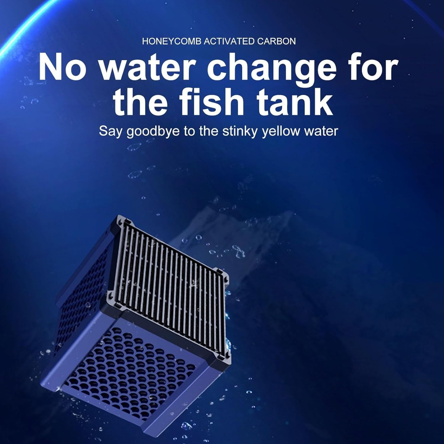 Pure Cube - Filtro per acquario, purificatore per cavalli, eco-acquario con struttura a nido d'ape per acquari, stagni, acquari, purificazione (2 pezzi, blu)