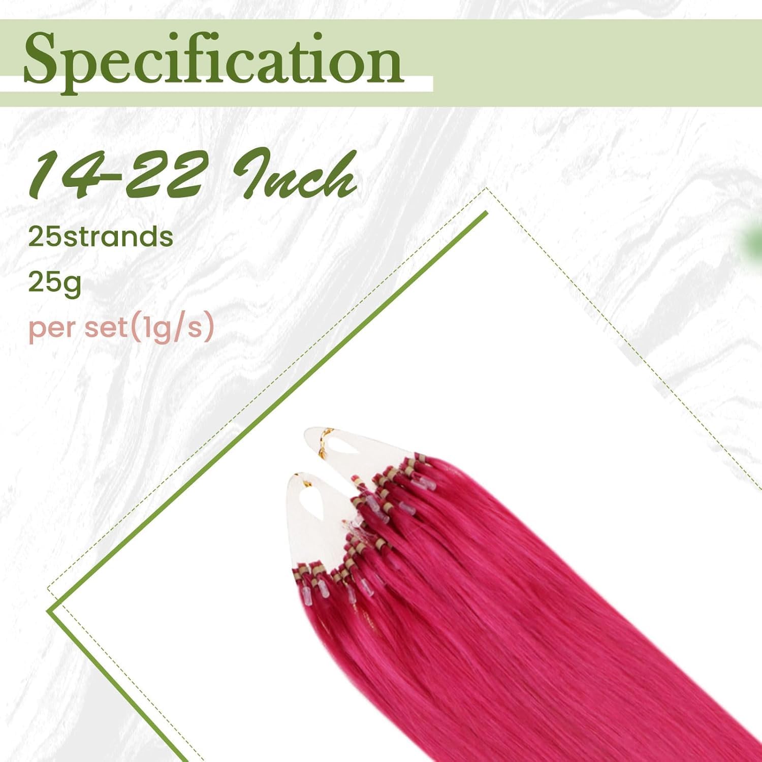 RUNATURE Micro Beads Hair Extensions Real Hair Purple Remy Micro Ring Hair Extensions Invisible Remy Straight Micro Hair 14 Inch 25g/25strands #Purple — view 68