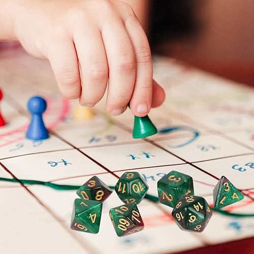 Miniatura 11 de DND - Juego de dados poliédricos – Dados de juego de material acrílico, juegos de mesa de poliedro, para Dungeon and Dragons D&D RPG Juegos de rol