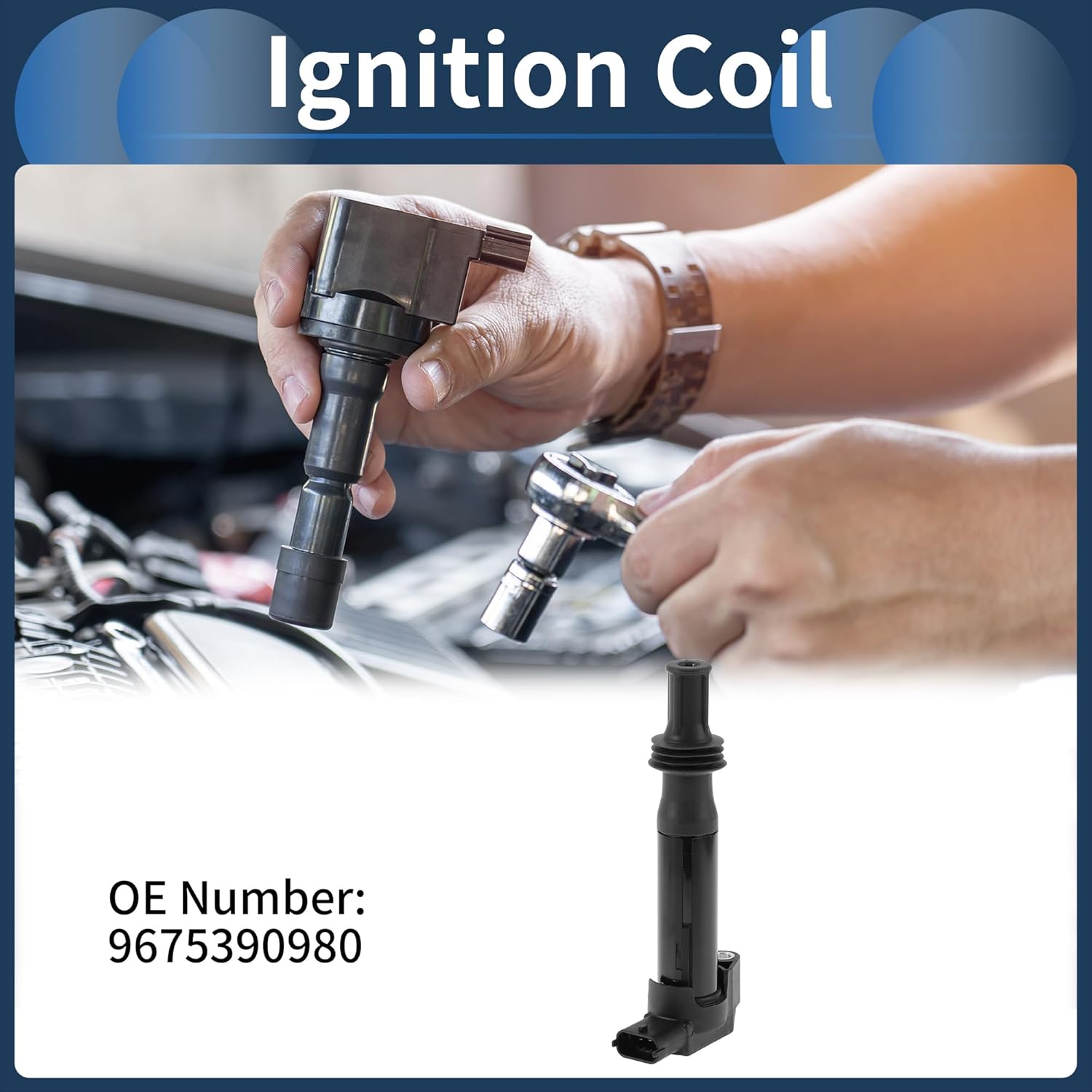 Ignition Coil Ignition Coil Pack No.9675390980 for Citroen C4 2014-2020 Stylish Design 3 Pcs
