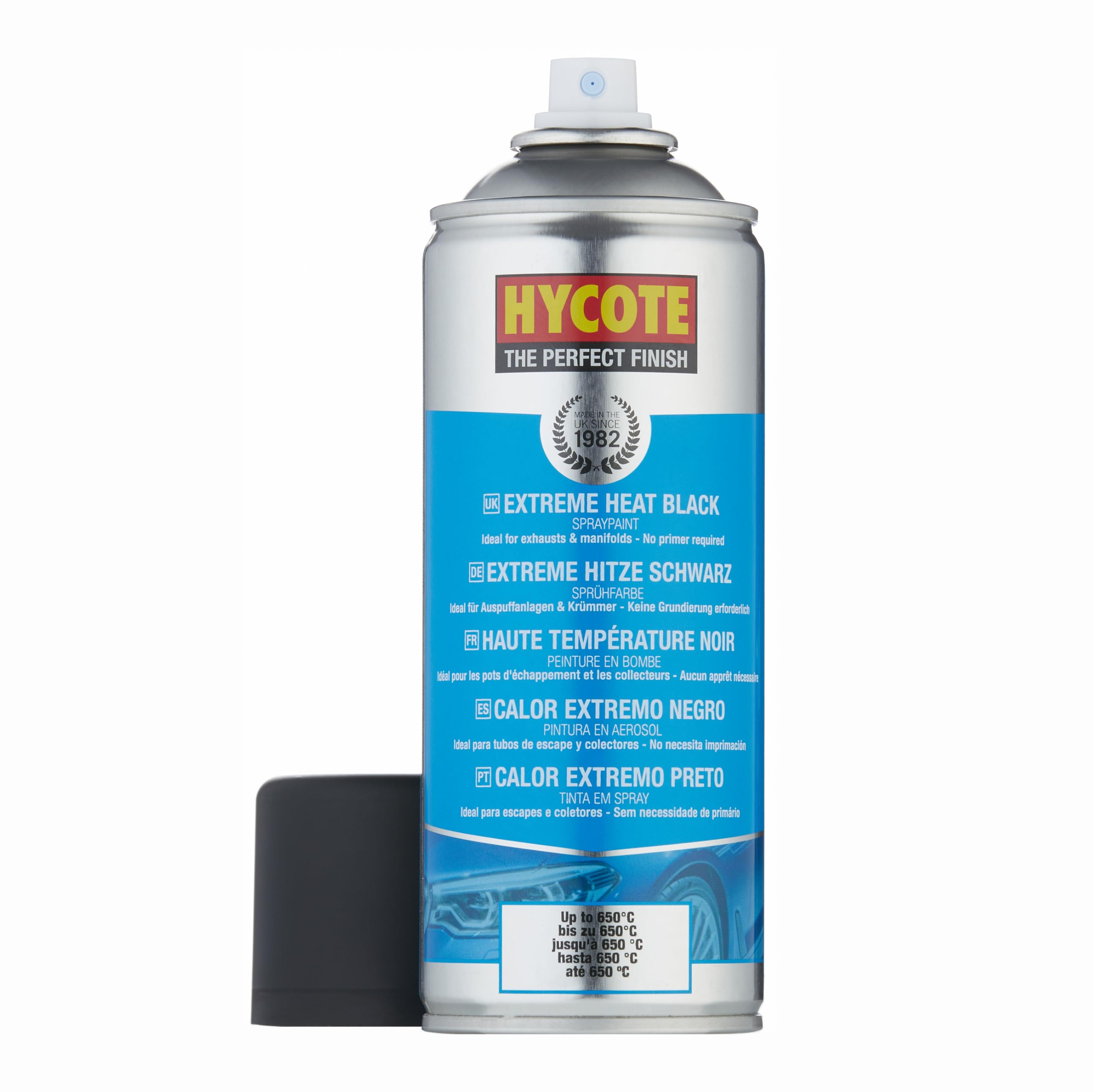 Hycote Vernice Spray Nero Opaco Alte Temperature 400 ml Resistente al Calore per Motore