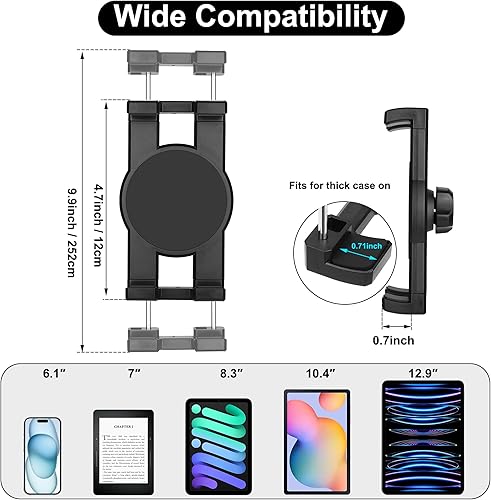 Miniatura 6 de Peastrex Soporte para tablet para salpicadero de automóvil, soporte para iPad, cuello de cisne, parabrisas fuerte con ventosa para tabletas de 4.5 a