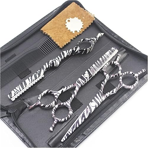 5.5 pulgadas mujeres patrón floral corte recto adelgazamiento maquinilla de afeitar profesional peluquería tijeras de peluquería cuchillo de