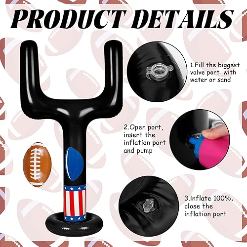 Miniatura 4 de Juego de fútbol inflable jumbo con pelota de fútbol con pelota de fútbol, poste de portería de fútbol, accesorios de fútbol al aire libre, juguetes