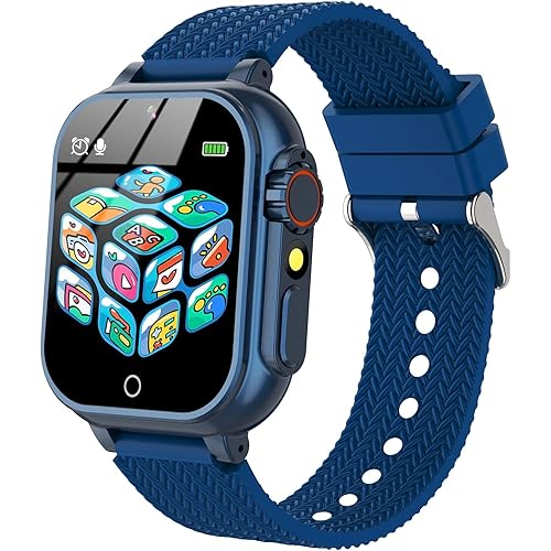 Kids Smartwatch, Toy for Boys and Girls Ages 3-13 with 24 Games, Camera, Music Playback, time Display, Video and Audio Recording Features and More (Dark Blue)