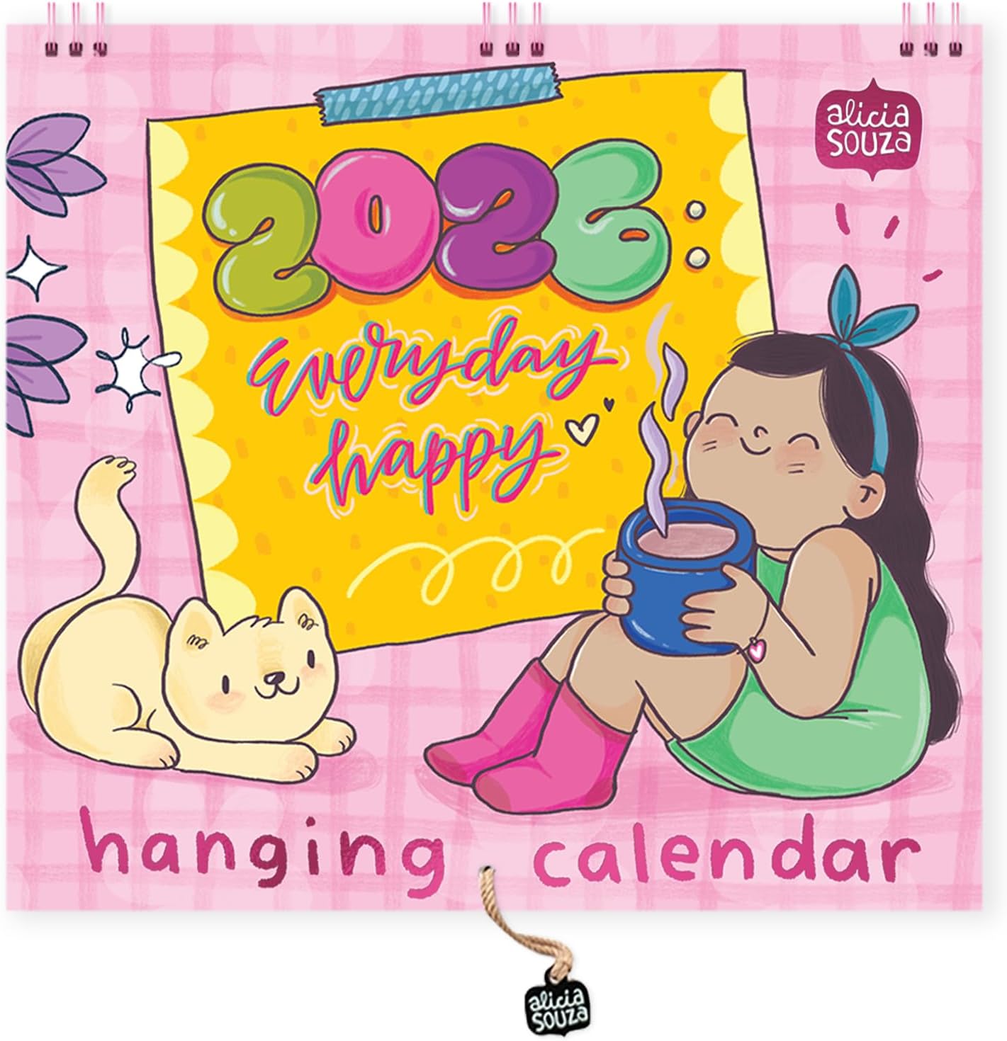 Alicia Souza 2026 Everyday Happiness Wall Calendar | Illustrated Monthly Planner for Home & Office | A3 Size Wall Art | Premium Thick Paper, Wiro Bound | Perfect New Year Gift