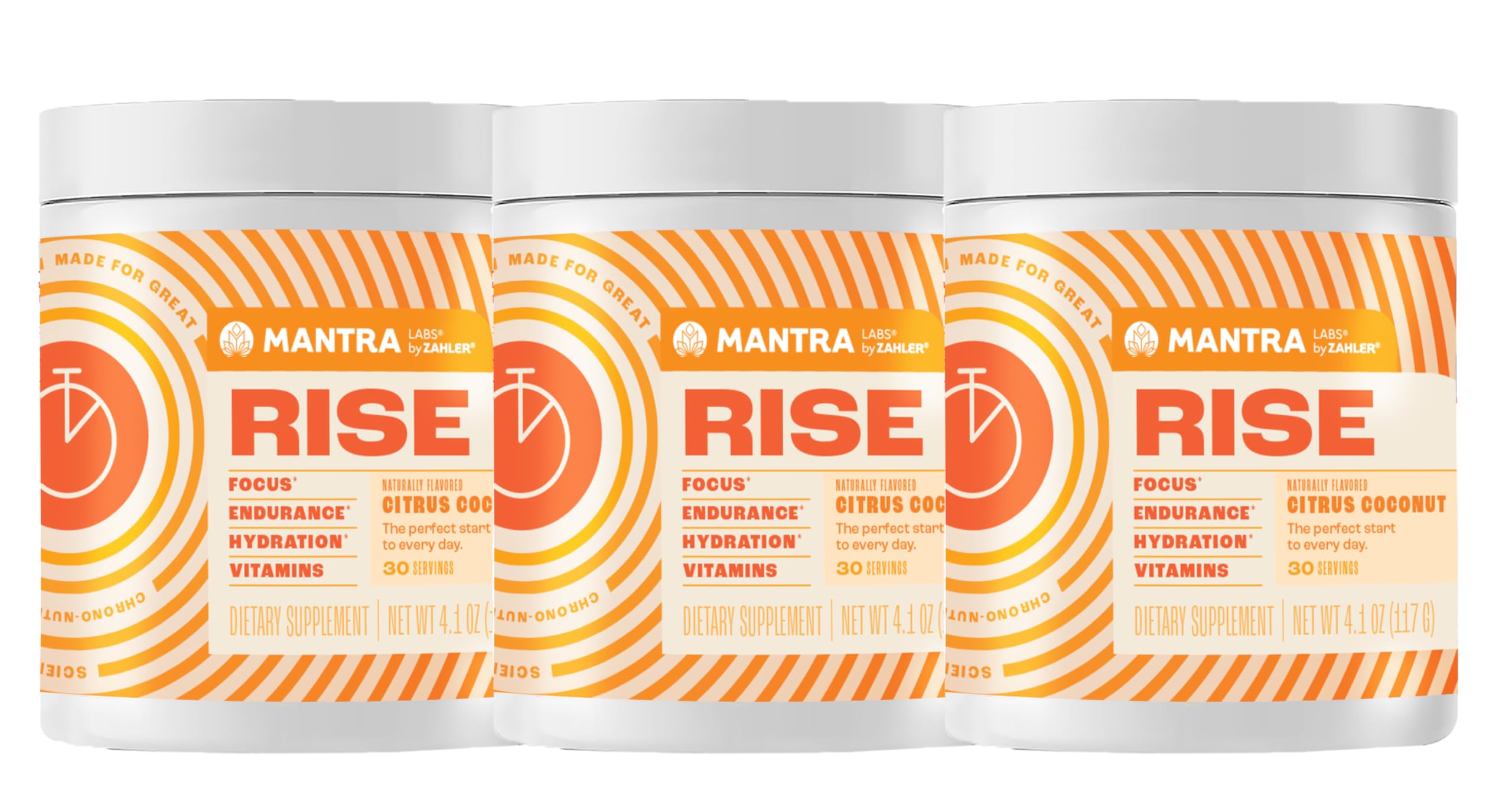 Zahler Mantra Rise, The Energy and Focus Supplement, Citrus Coconut Flavored, 90 Servings