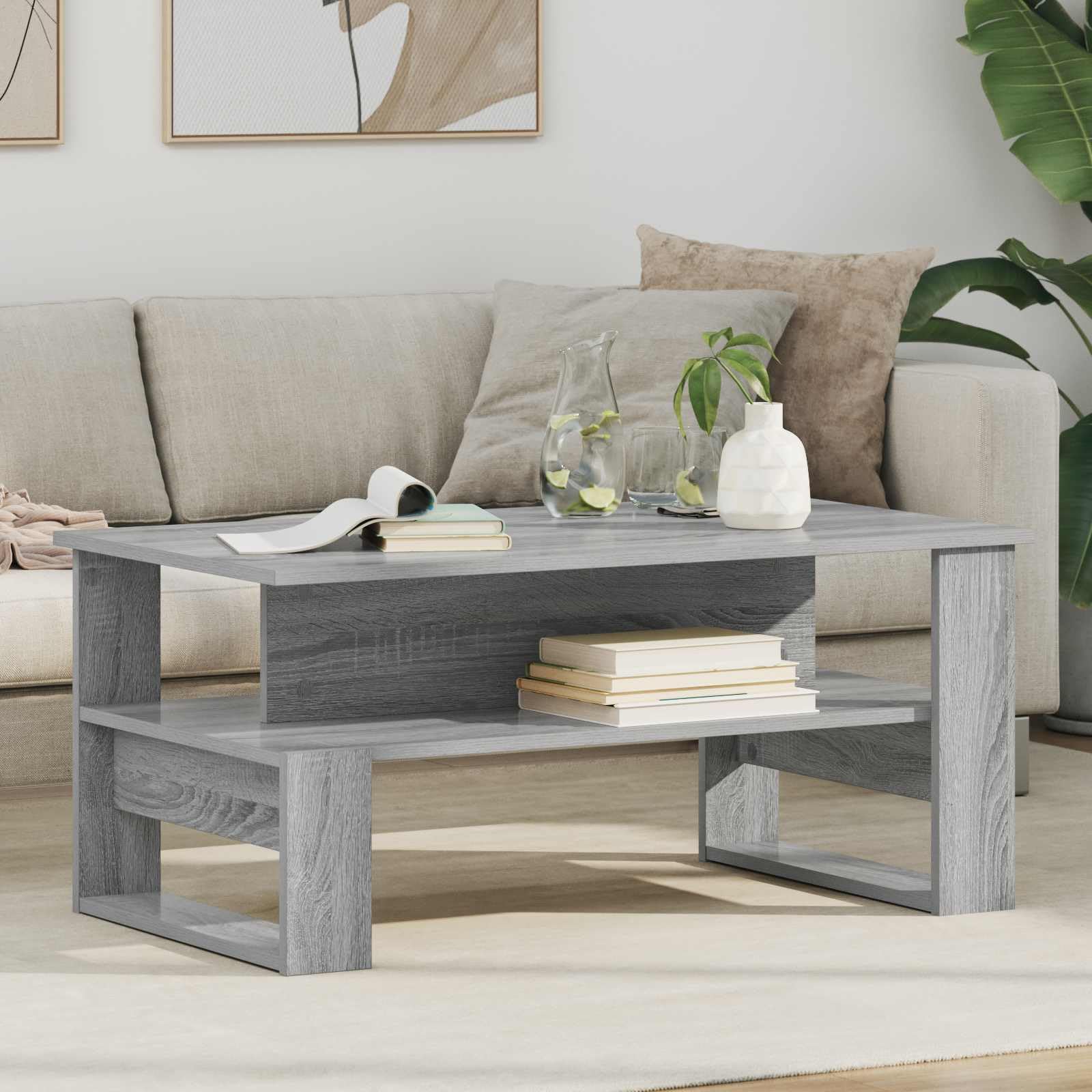 Table Basse Gris Sonoma 90 x 50 x 40 cm Bois d'ingénierie,Tables Basses,14.32kg-8000217