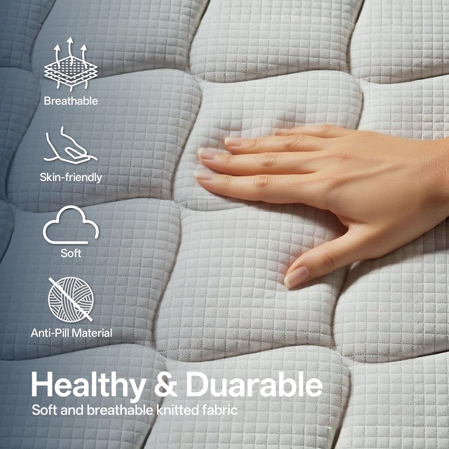 Qabefy King Mattress, 10 Inch Memory Foam Hybrid Mattress in a Box, Medium Firm and Individually Pocket Springs - Pressure Relief, CertiPUR-US Certified, Motion Isolation