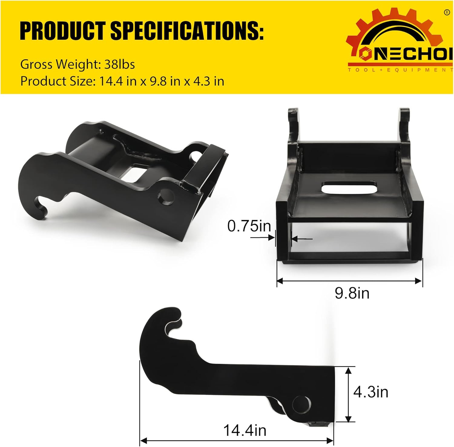 ONECHOI X-Change Coupler Bracket, Bobcat Quick Attach Mini Excavator Bucket Mount Attachment, Black-Coating Steel w Precise Metal Craft, Compatible with Bobcat E Series Models