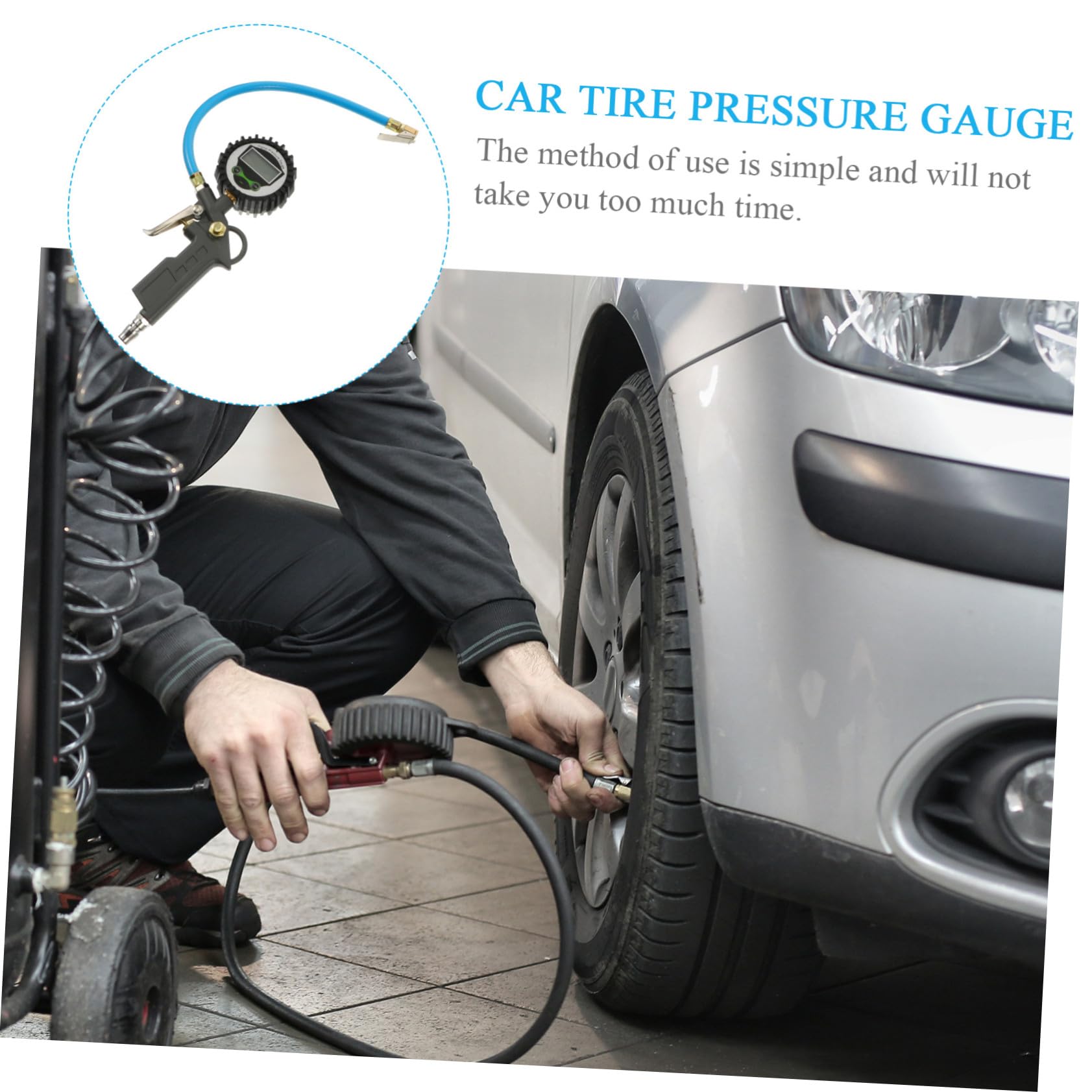 Jauge De Pression Pneu Portable Outil De Mesure De Pression Des Pneus Pour Voiture Manomètre De Test
