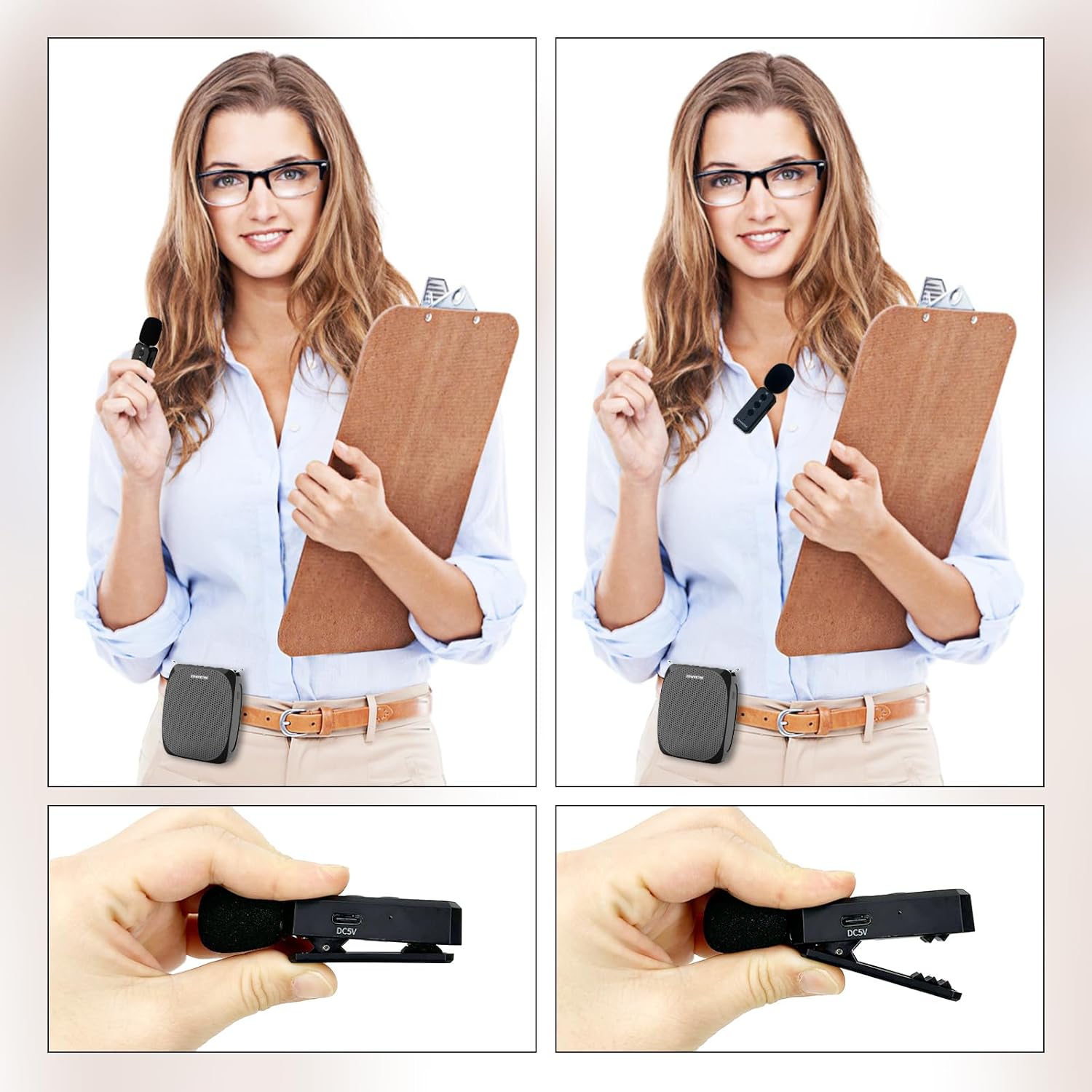 ZOWEETEK Voice Amplifier with Wireless Lavalier Microphone for Teachers, Teacher Mic with Speakers, Wireless Clip On Microphone System for Speech, Meeting, Classroom, Yoga, Mini Megaphone, 2026 New