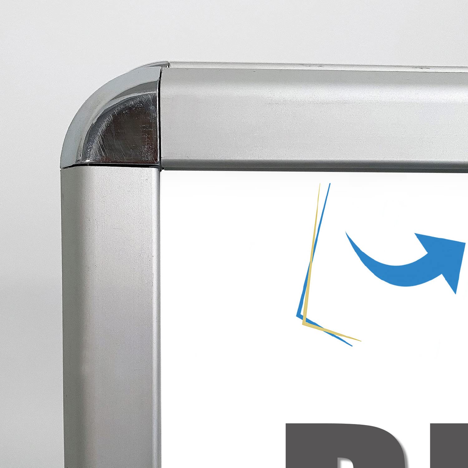 DisplayLager, qualità danese – Cavalletto pubblicitario dal bordo in alluminio con 2 pannelli in APET per 2 poster (su entrambi i lati), resistente alle intemperie, per marciapiedi (A1)