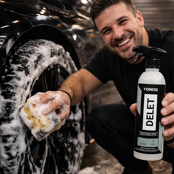 Vonixx Delet Tire and Rubber Cleaner | High-Performance Formula | Removes Dirt and Grime | Versatile Product for Car Detailing | Restores Rubber Back to New | 16.9 fl oz (500 ml)