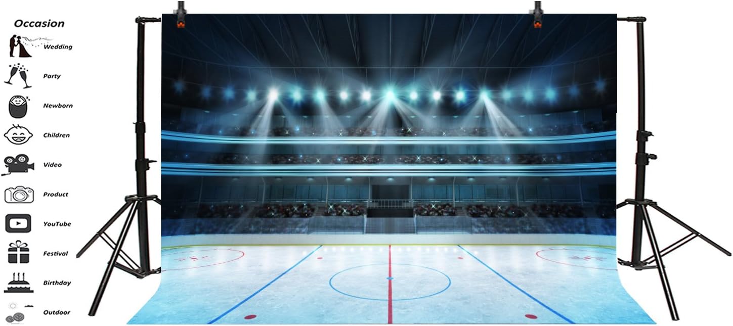 Ice Hockey Sport Photography Backdrops - Photo Background - Yeele 10x8ft Stadium Sports Match Backdrop Pictures Newborn Boy Children Photo Booth Shooting Family Photographic Studio Props