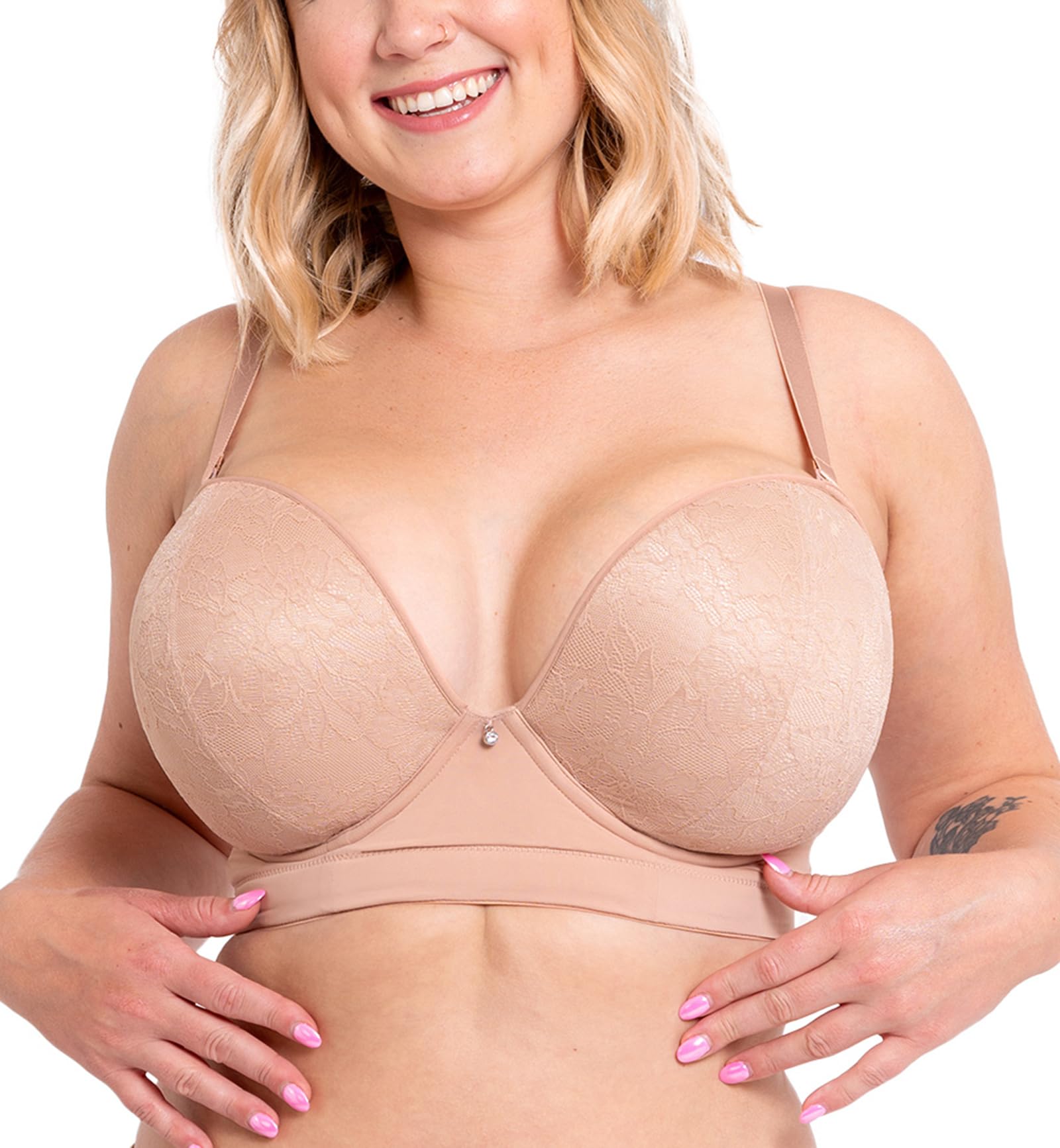 Curvy Kate Hey Girls SuperPlunge reggiseno senza spalline (CK071108), 32A, latte