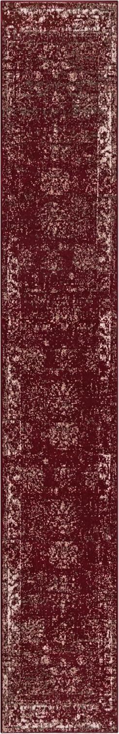 Unique Loom Sofia Collection Area Rug - Casino (2' x 13' 1" Runner, Burgundy/ Gray)