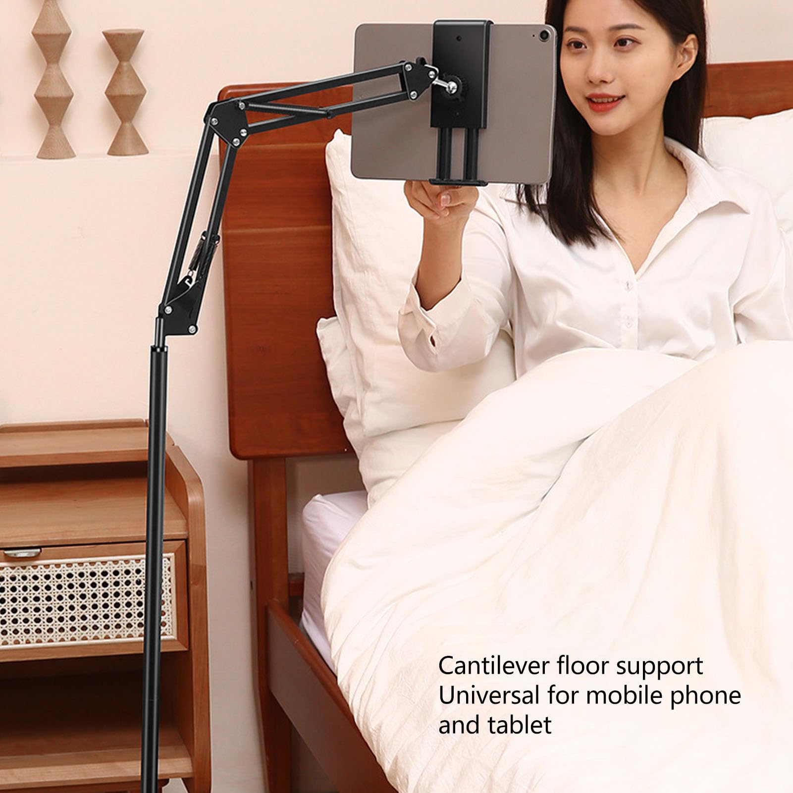 Soporte de Suelo para Tableta, Soporte de Teléfono de Cama deAjustable, Soporte Giratorio para Tableta de 360 ​​Grados, Soporte Universal Estable para Teléfono para Teléfonos