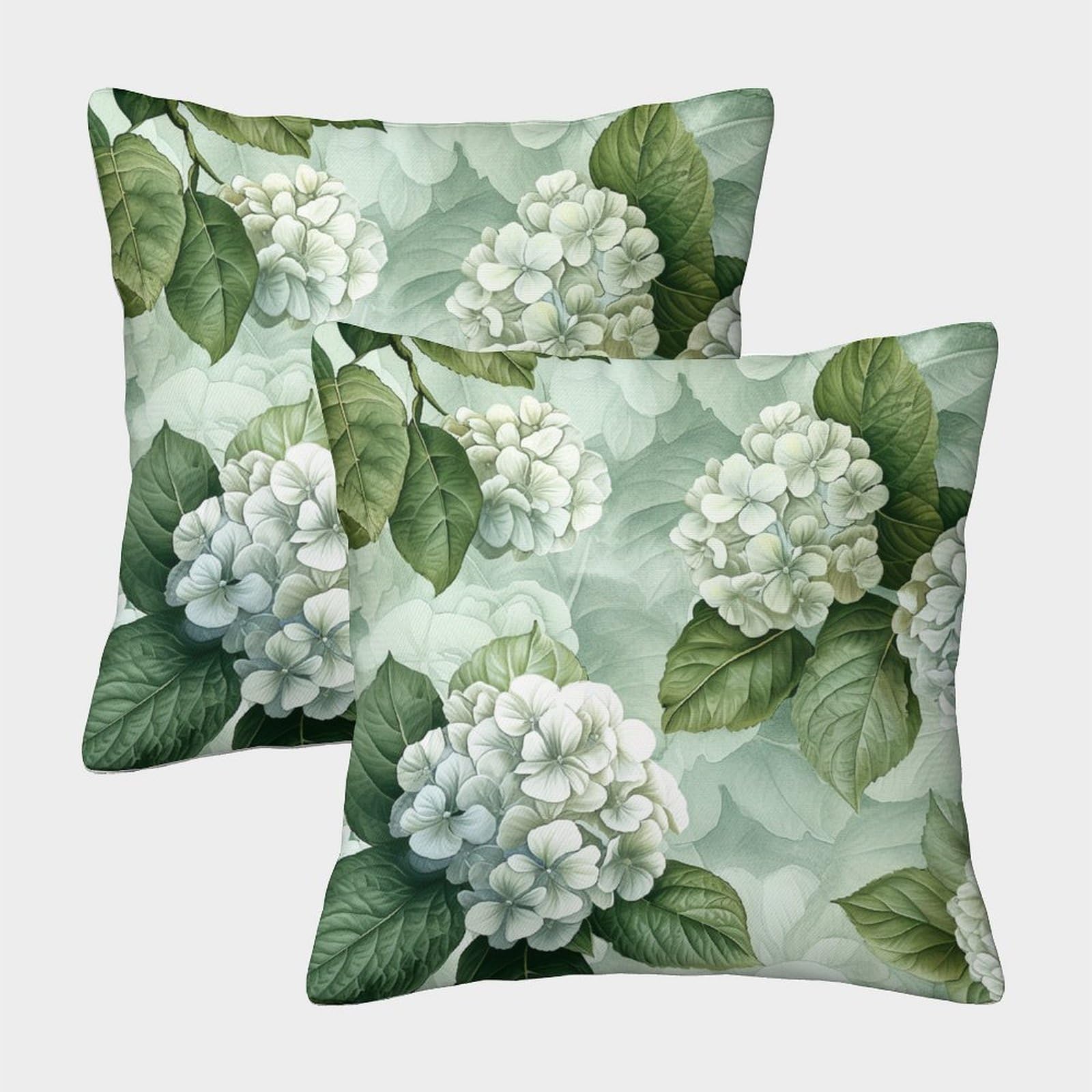kaiyun 2 Pack 3D Hydrangea - Plants Cushion 3D Soft Touch Pillowcase,sofa Chair Home Furnishings 50x50cm