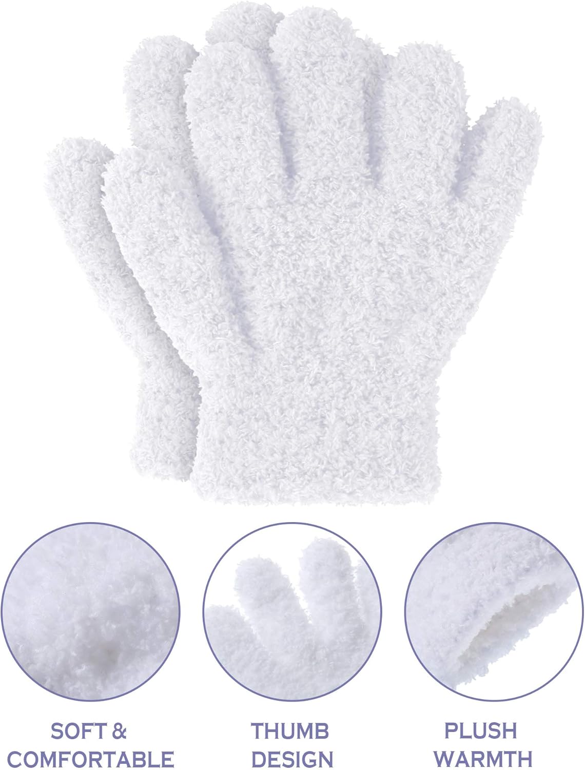 6 Pairs Kids Gloves Full Finger Knitted Thermal Gloves Winter Warm Mitten Boys Girls - Image 5