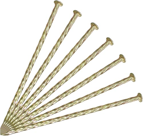Paquete de 50100150 estacas de jardín de 6 pulgadas, estacas de metal galvanizado dorado macizo no óxido, anclajes en espiral para bordes de