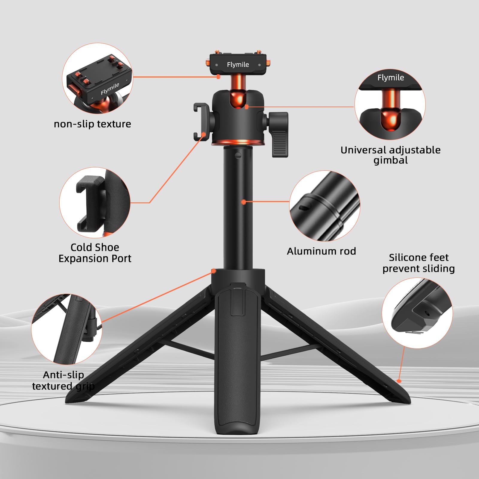 Treppiede per Insta360 X5 ACE Pro 2, bastone per selfie da 21 pollici, asta di estensione a sgancio rapido, mini tavolo da scrivania, impugnatura portatile, supporto con slitta fredda per Insta 360 X5