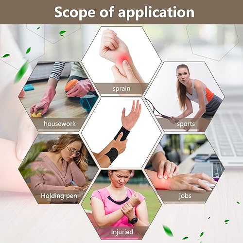 Miniatura 2 de SATINIOR 2 pares de muñequeras de compresión para muñeca de compresión, muñequeras elásticas para hombres y mujeres, tenis, tendinitis, túnel
