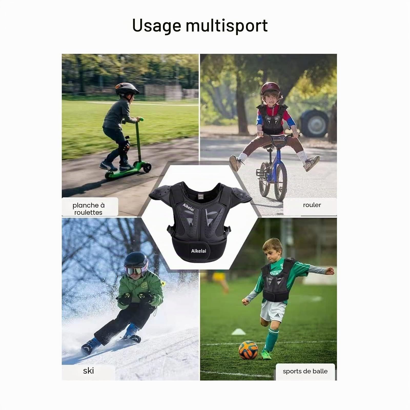 Armure de poitrine pour enfants, protection du dos, de la colonne vertébrale, protection de la poitrine, équipement de motocross, équipement d'équitation, gilet de course pour enfant