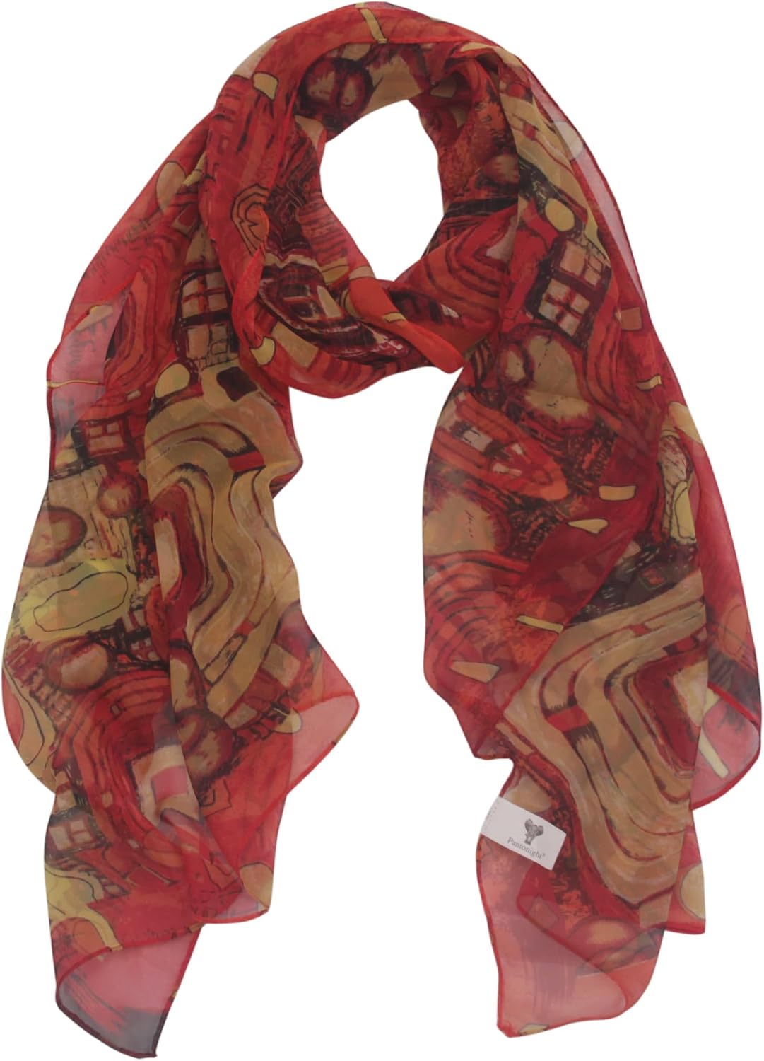 PANTONIGHT Long Chiffon Fashion Scarf Lightweight Chiffon Sheer for women