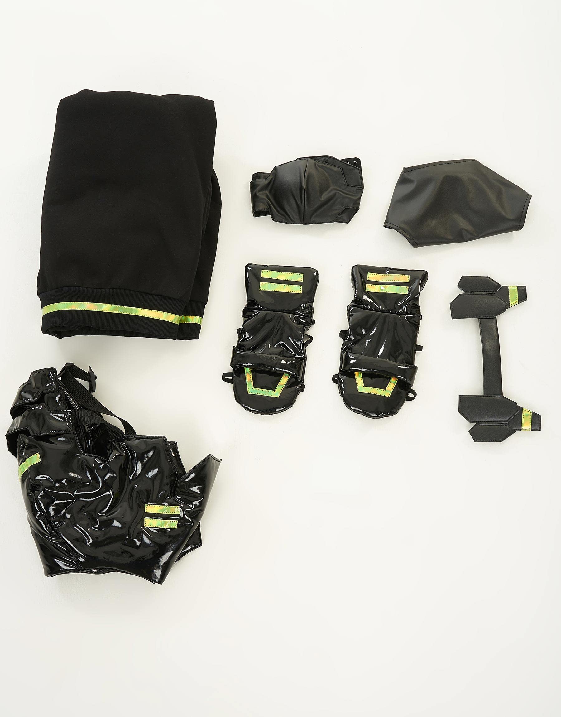 Cosplay.fm Women’s Cosplay Costume Punk Jacket Set with Shoe Cover Hair Band and Stickers: Small Black