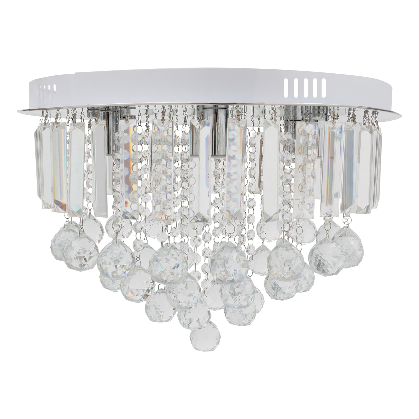 Nowoczesna kryształowa lampa wisząca LED, lampa sufitowa, okrągła, lampa sufitowa do kuchni, korytarza, salonu, hotelu, z kryształowymi abażurami, E14