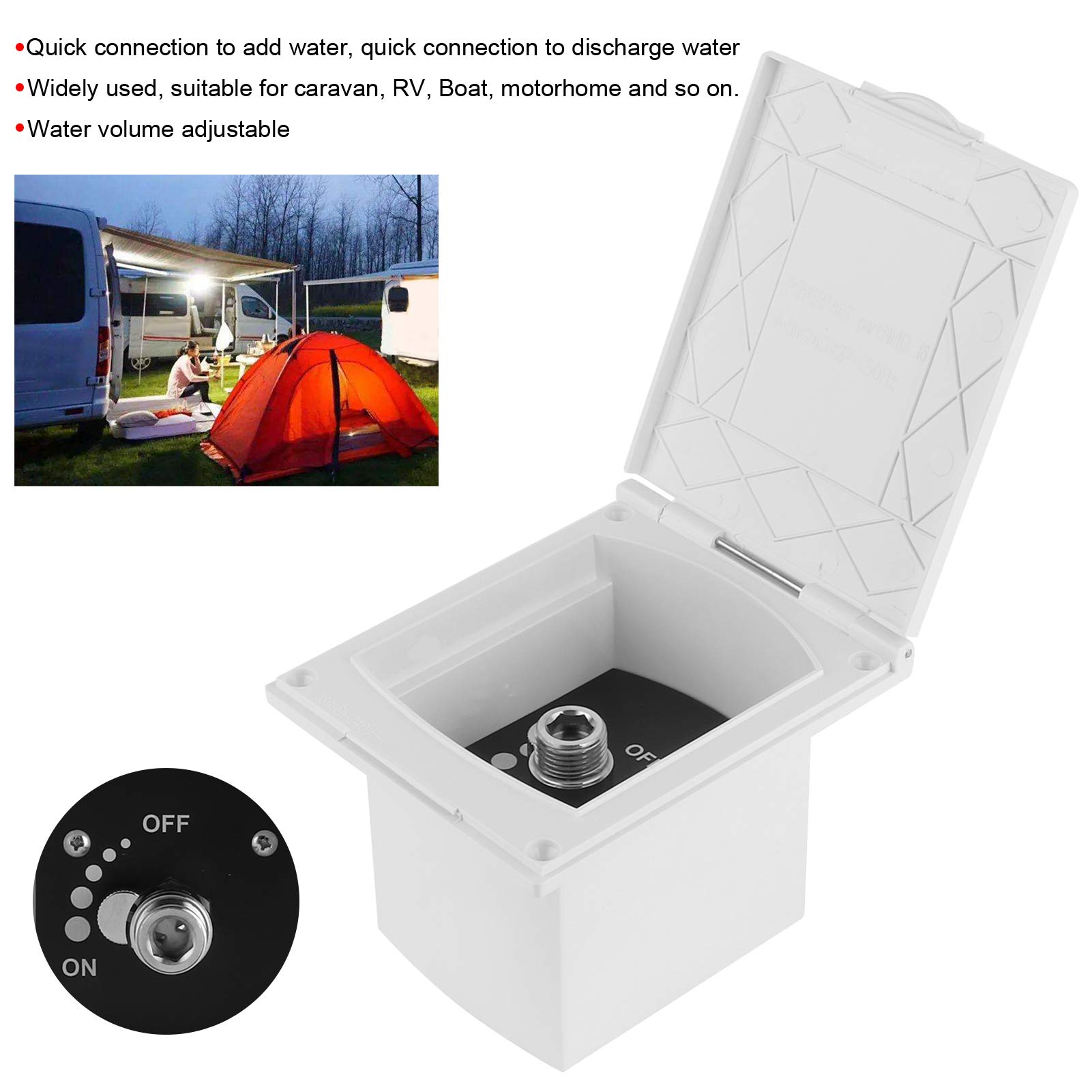 Buachois Ducha para Caravana,Caja de Ducha Exterior para Caravana,Kit de Caja de Ducha Exterior Abs Interruptor de Frío Caliente, Sin Manguera de Ducha/Cabezal,para Caravana, Caravana, Barco Marino