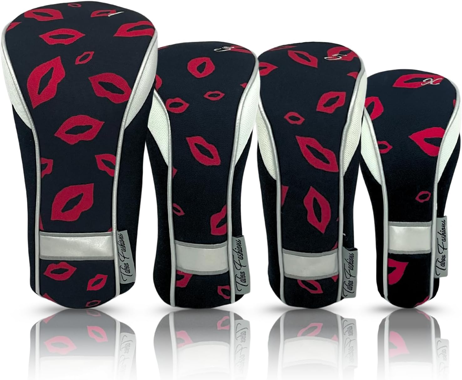 Taboo Fashion Golf Club Covers for Women - Numbered Golf Headcovers Set for Driver, Woods & Hybrid - Weather/Moisture Resistant Protection, Pack of 4